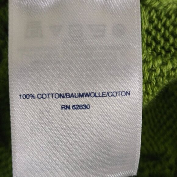 Lands' End Drifter Green Cable Knit Fisherman Midweight  Cotton Sweater Size XS - Picture 6 of 6